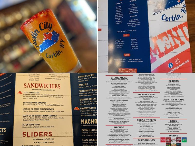 Austin City Saloon Menu