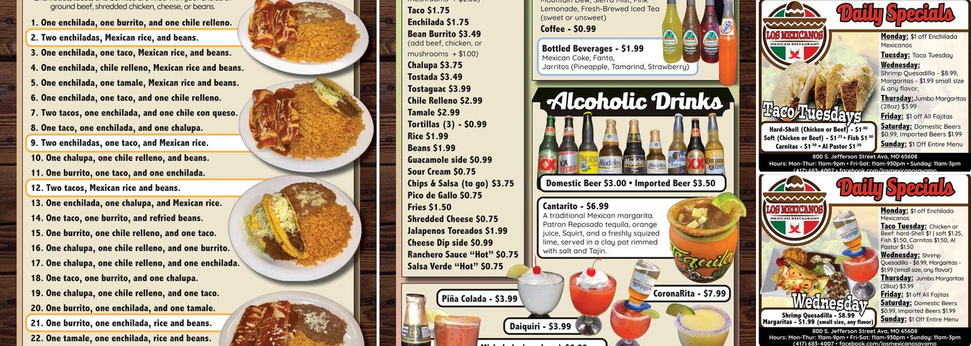 Los Mexicanos Menu