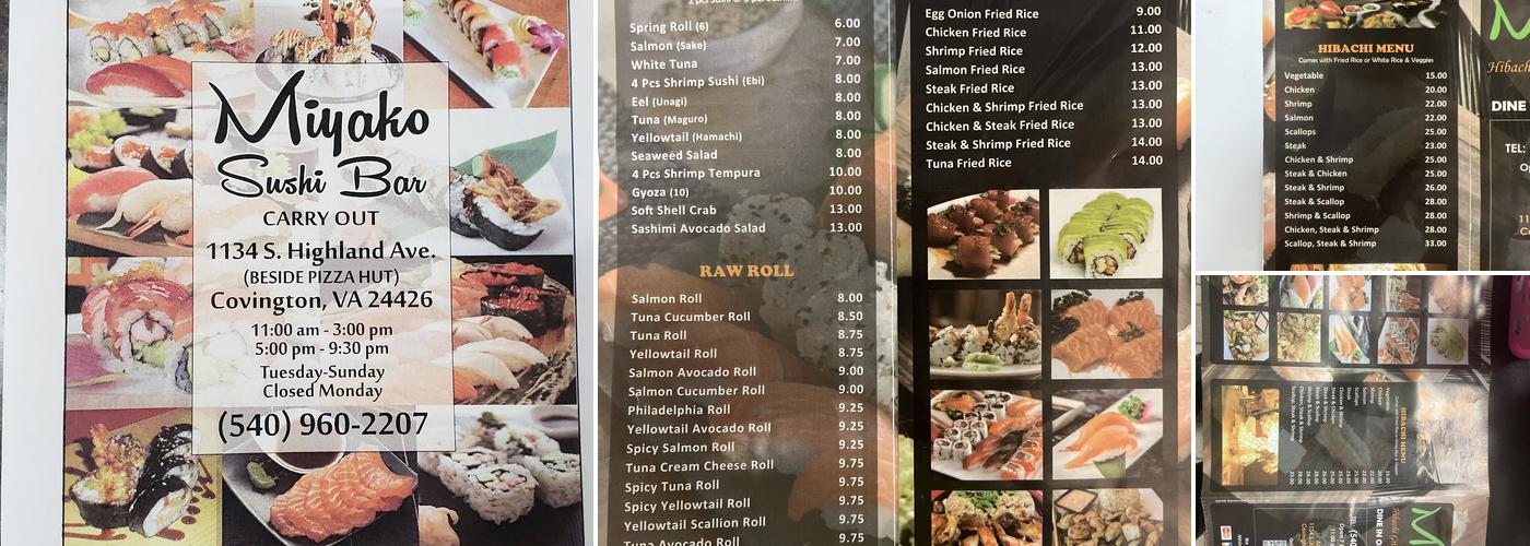 Miyako Hibachi & Sushi bar Menu