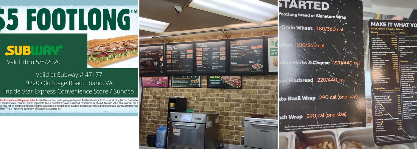 Subway Menu