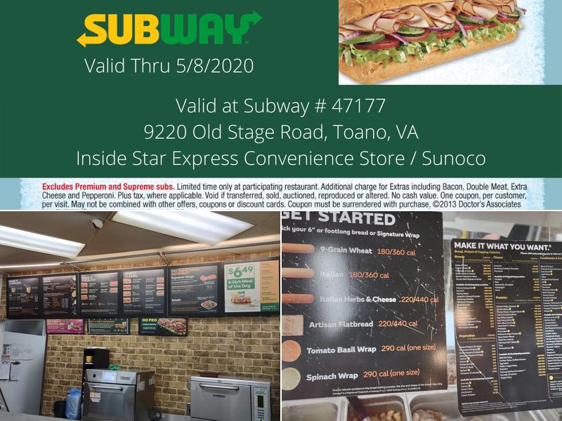 Subway Menu