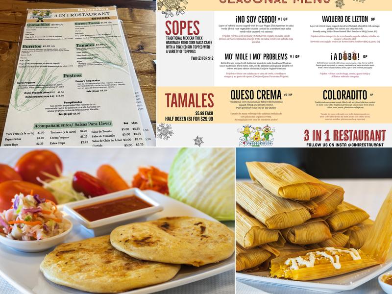 3 in 1 Restaurant Menu