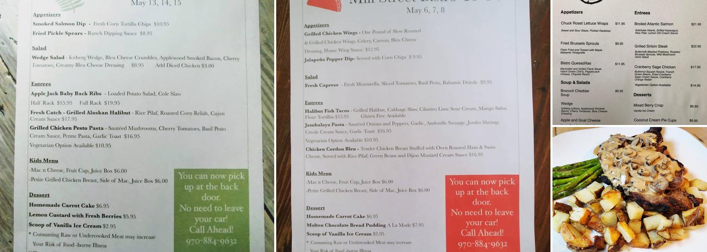 Mill Street Bistro Menu