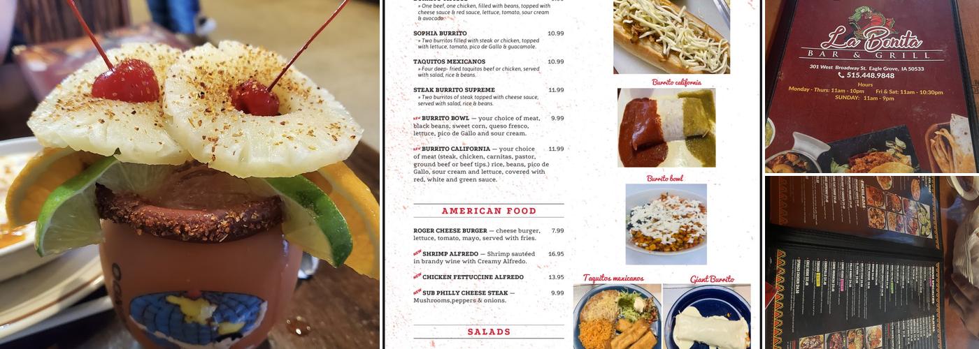 La Bonita Bar And Grill Menu