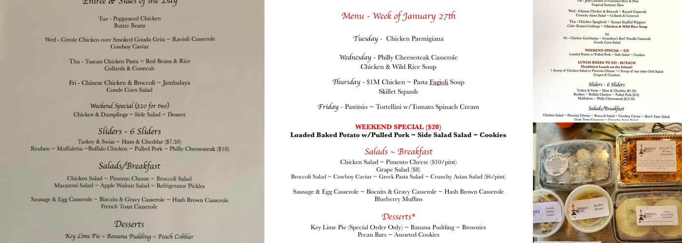 Dinner’s Ready Menu