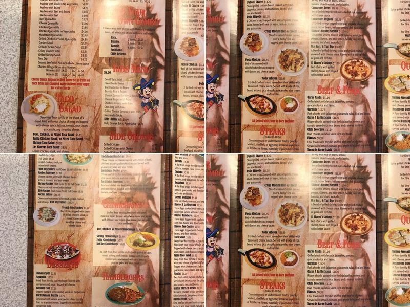 Los Charros Menu