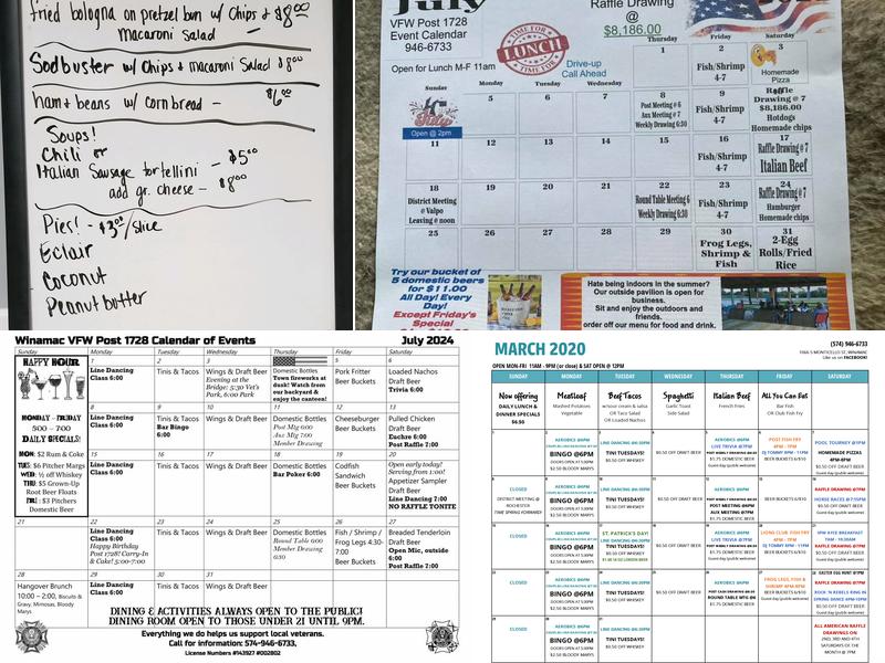 VFW Menu