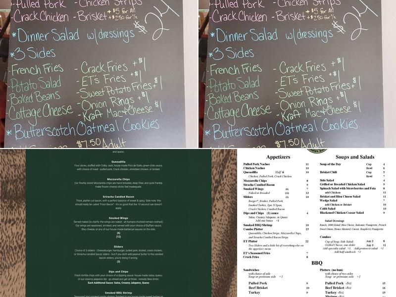 ET's Downtown Rantoul Menu