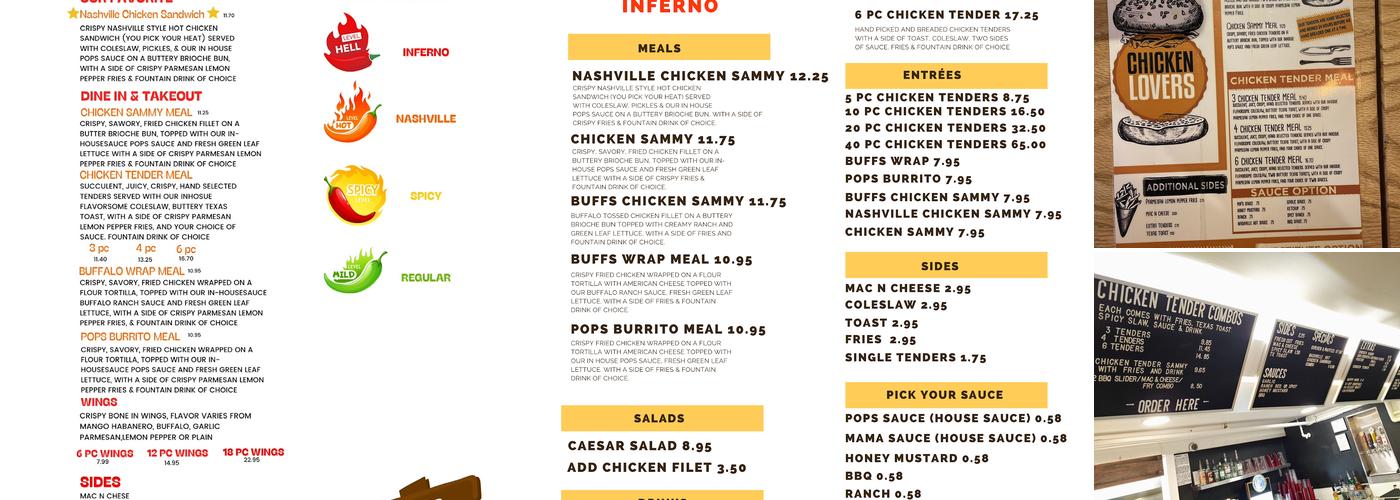 Chicken on the Hill Menu