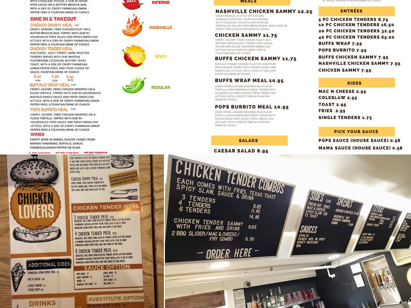 Chicken on the Hill Menu