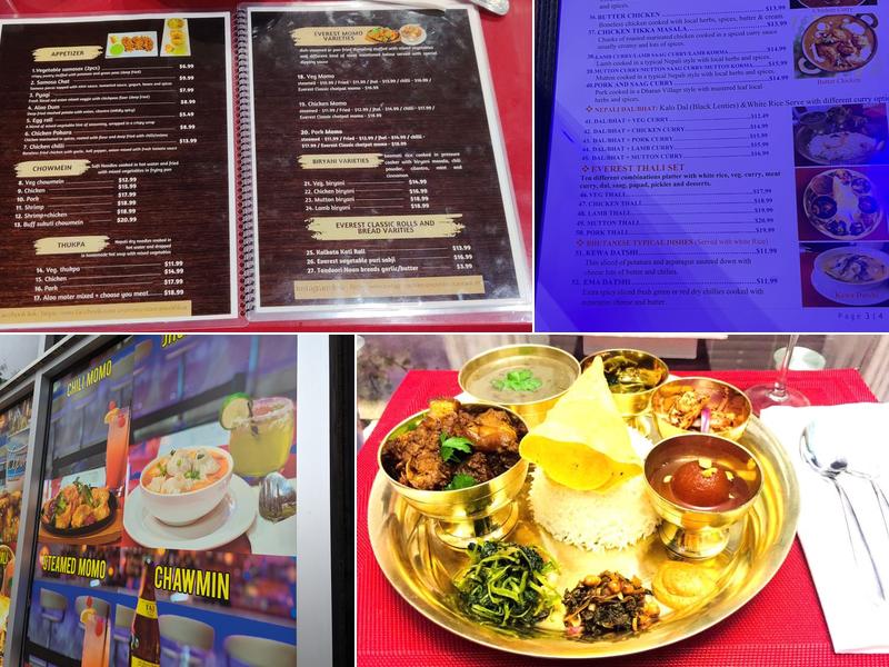 Everest Restaurant and Bar Menu