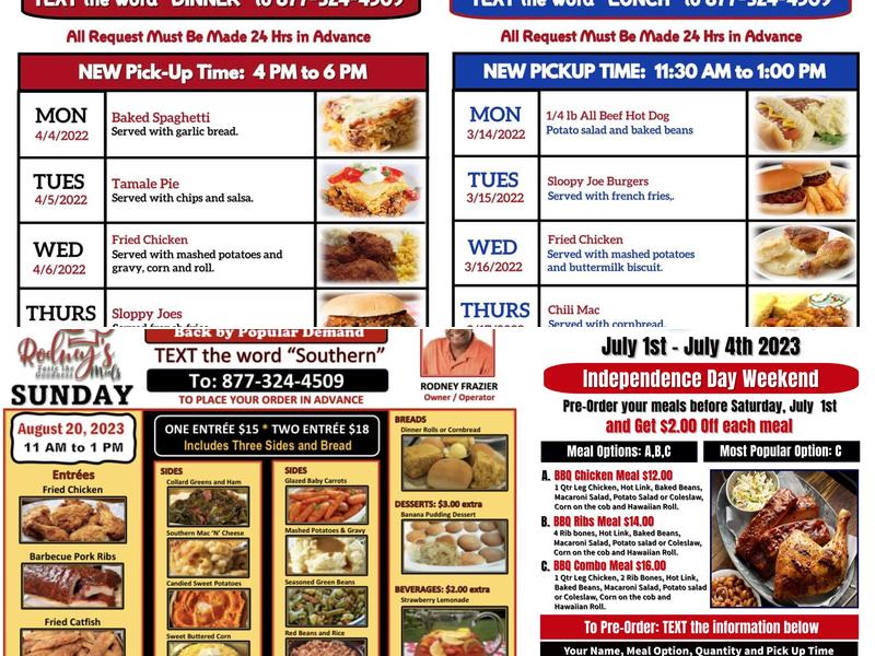 Rodney's Cafe & Catering Menu
