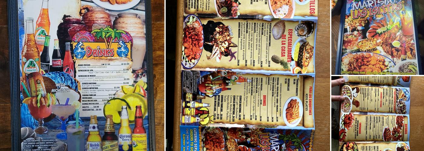 Las Islitas Menu