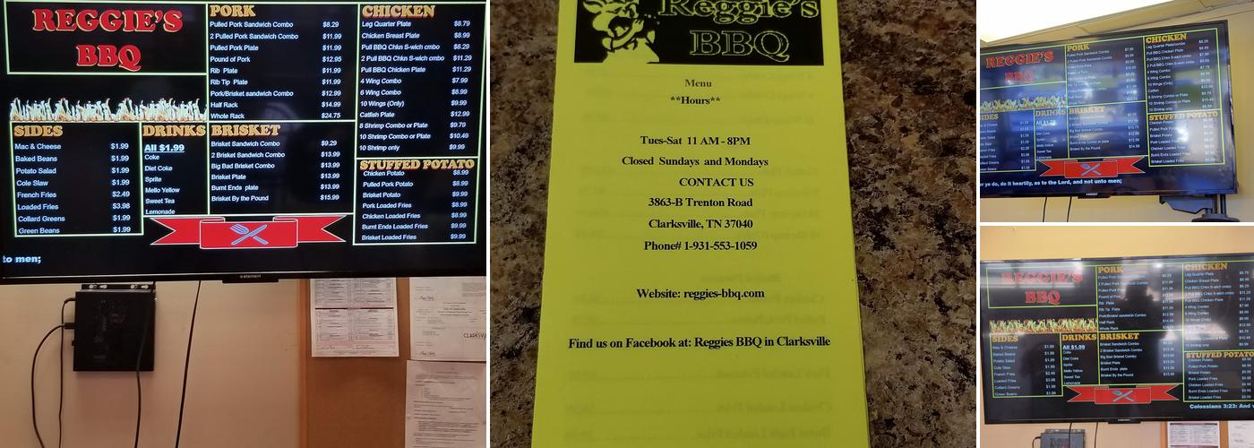 Reggie’s BBQ Menu