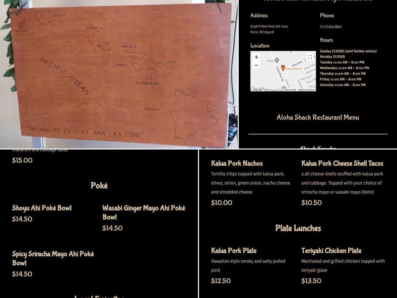 Aloha Shack Menu