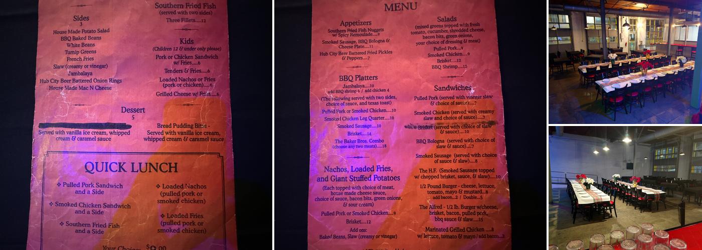 Baker Bros. BBQ Menu
