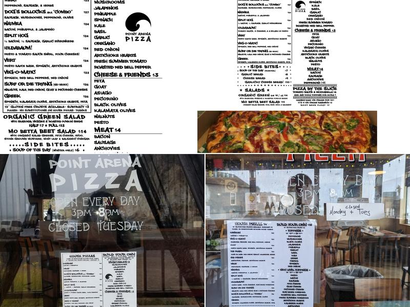 Point Arena Pizza Menu