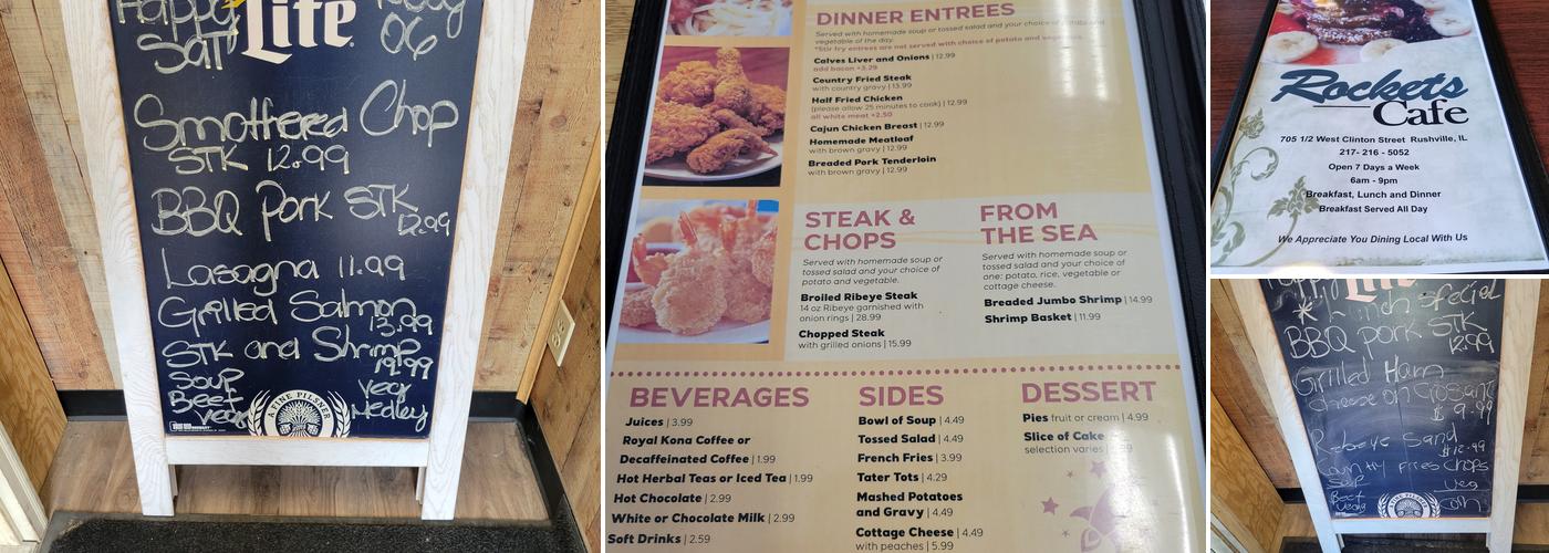 Rocket's Cafe Menu