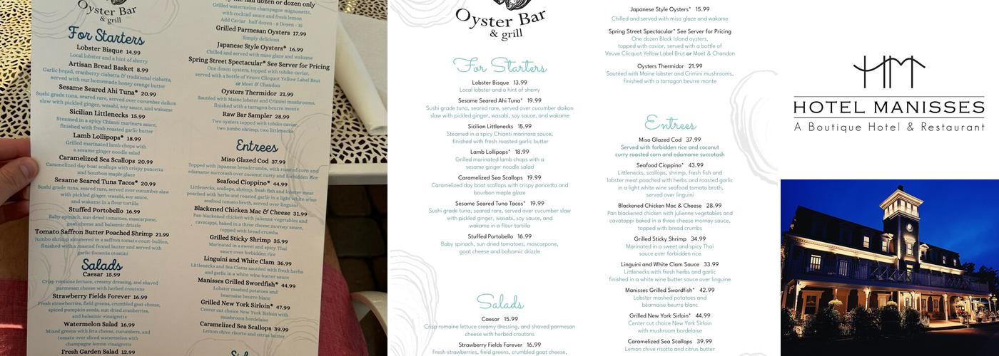 Block Island Oyster Bar and Grill Menu