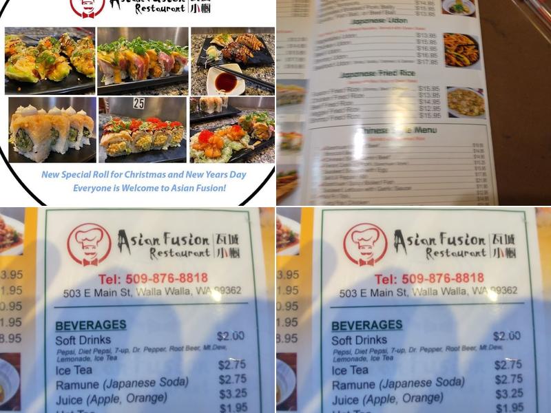 Asian Fusion Restaurant Menu