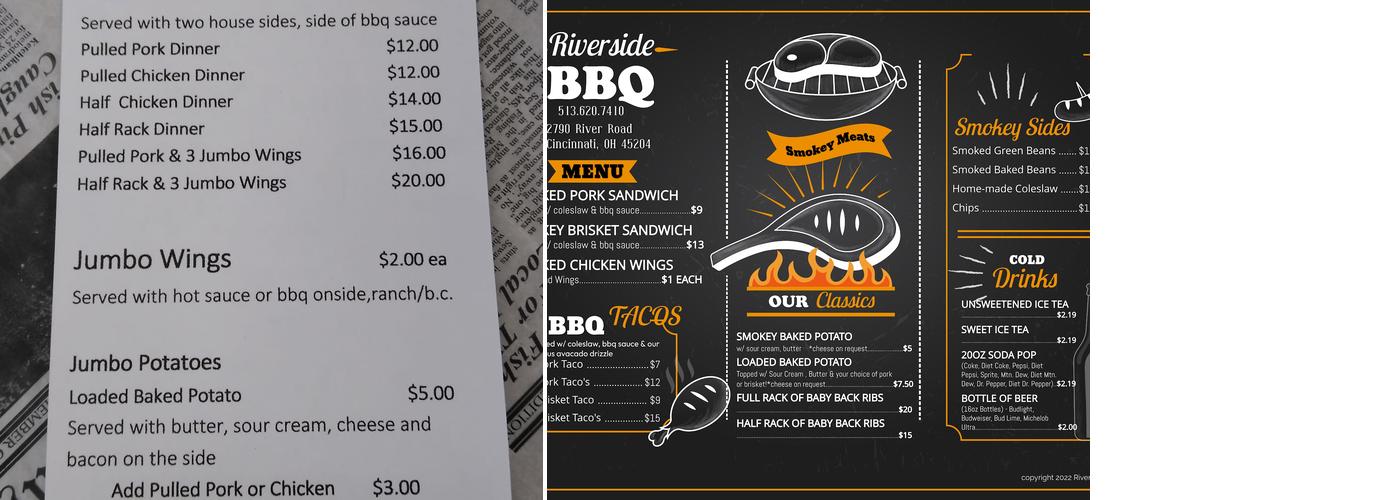 Riverside Bbq Menu