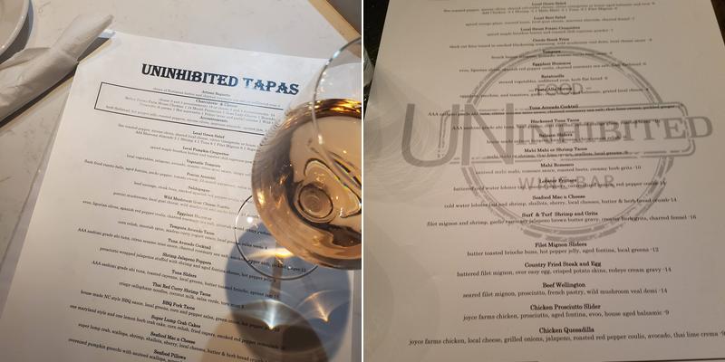 Uninhibited Tapas Bar Menu