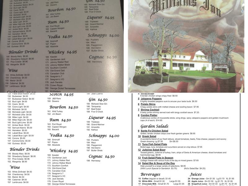 Williams Inn Menu