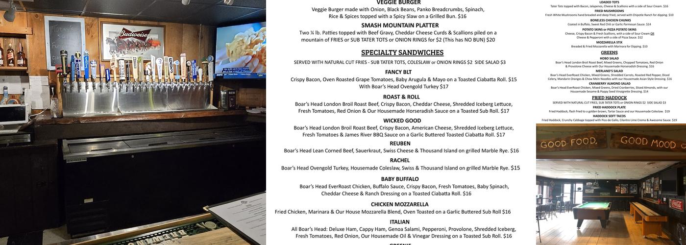 Merland's Tap & Table Menu