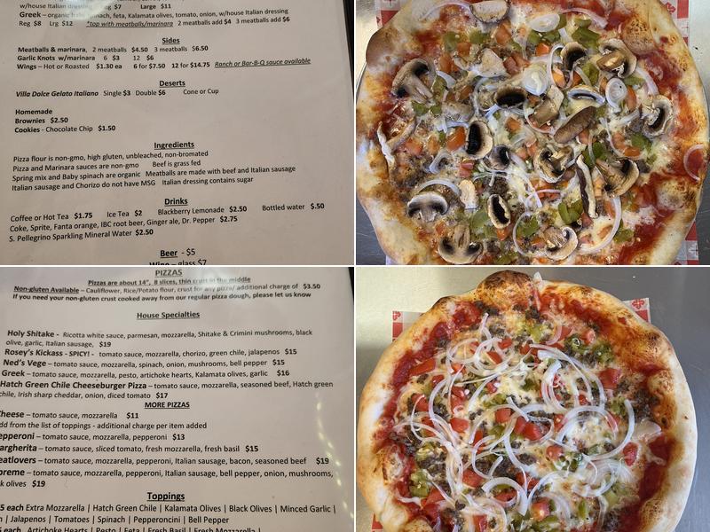 Rosey's Pizza Menu