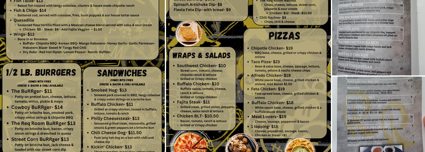 The Req Room Bar and Bistro Menu