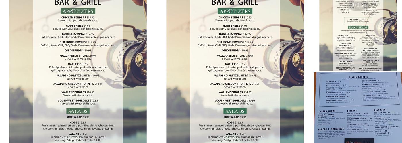 Tavern In The Bay Menu