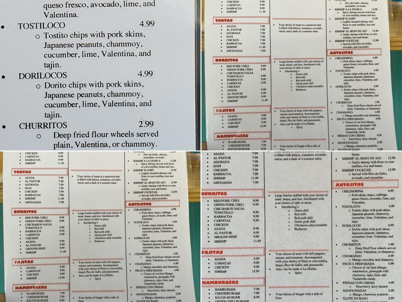 Taqueria y Antojitos Los Lopez Menu