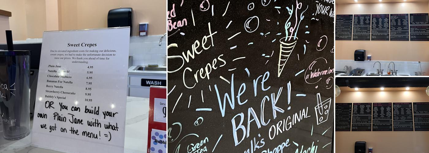 Bubbly’s Bubble Tea Menu