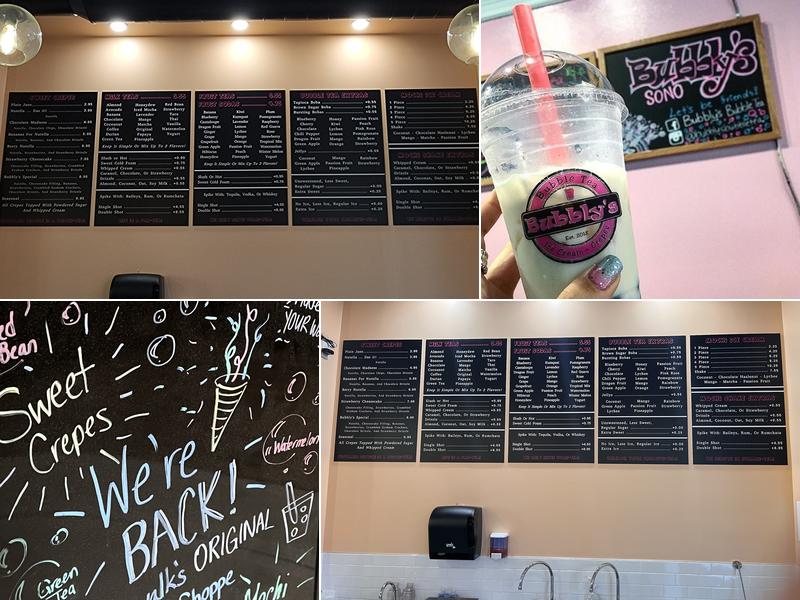 Bubbly’s Bubble Tea Menu
