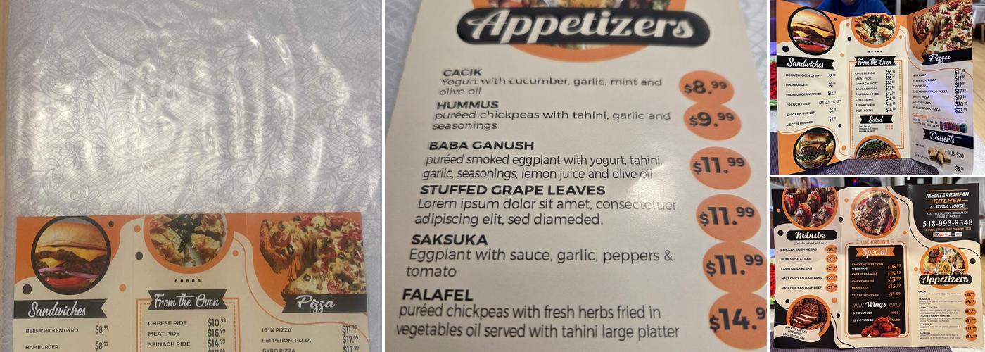 Mediterranean Kitchen Menu