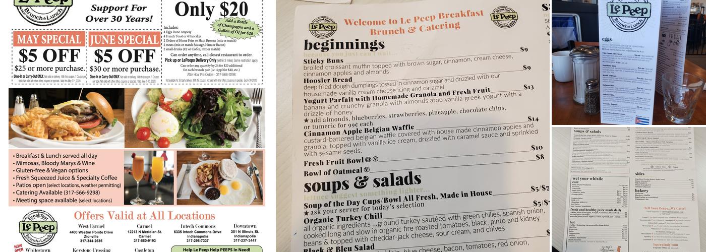 Le Peep Intech Commons Menu