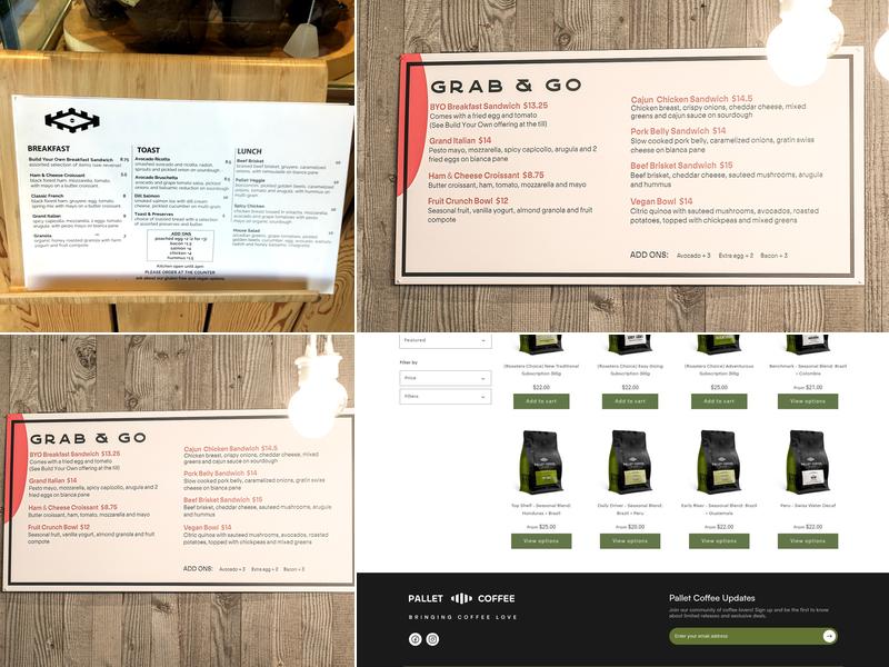Pallet Coffee Roasters Menu