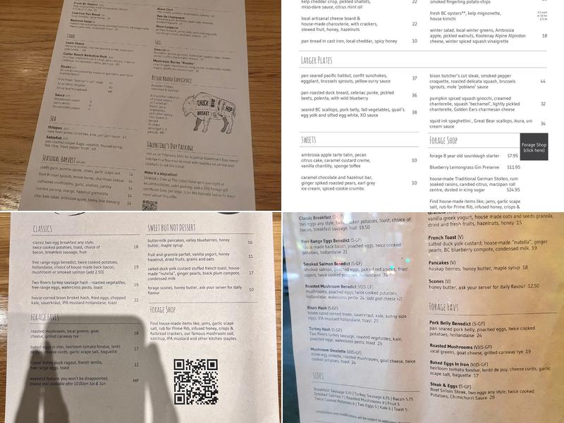 Forage Menu