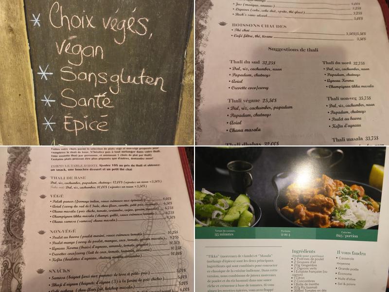 Masala Café Sherbrooke Menu