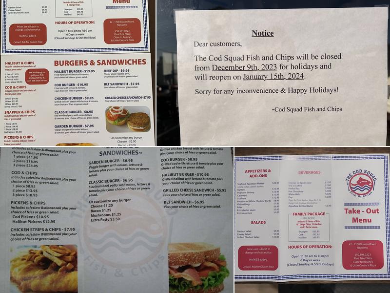 Cod Squad Fish & Chips Menu