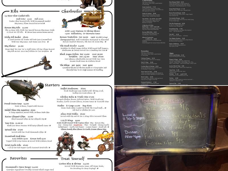 STEAMPUNK CAFE Menu
