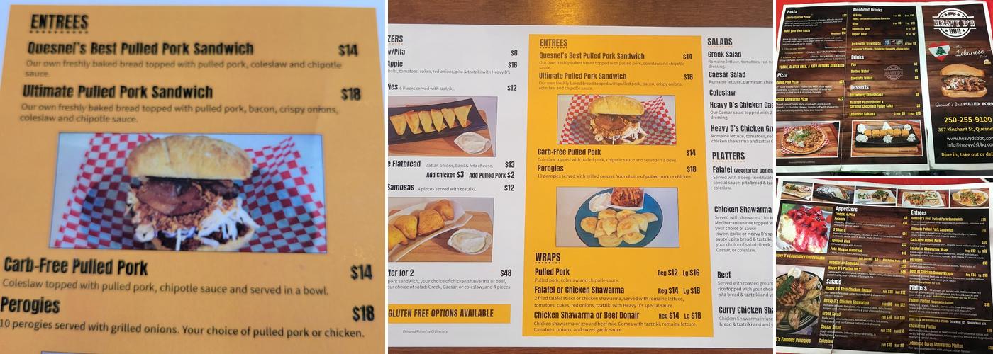 Heavy D’s BBQ Menu