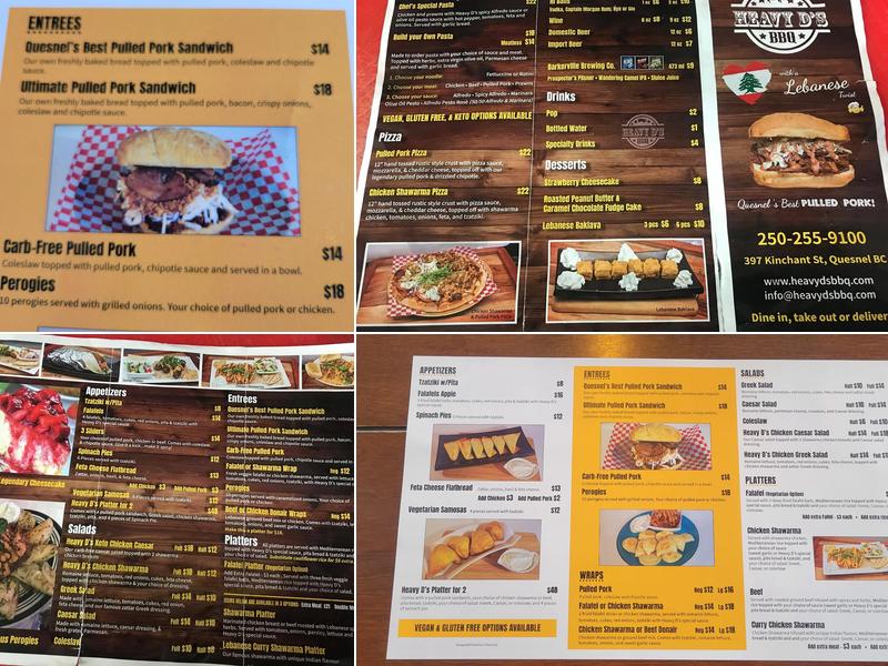 Heavy D’s BBQ Menu