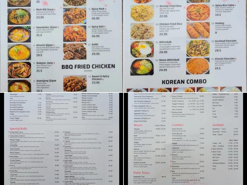 Sushi Wood Nelson Menu