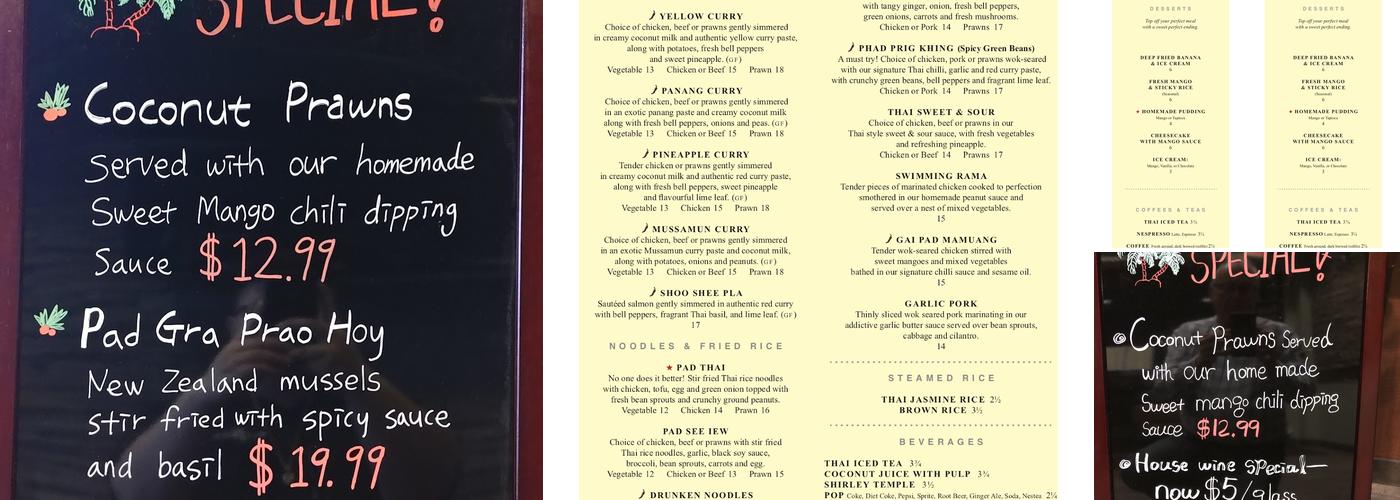 Mango Thai Restaurant - Langford, BC Menu