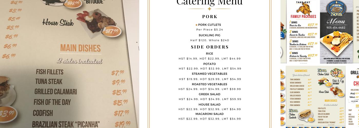 Nova Grill & Bakery Menu