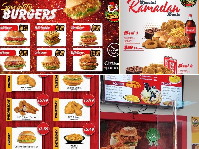 Paradise Chicken Menu