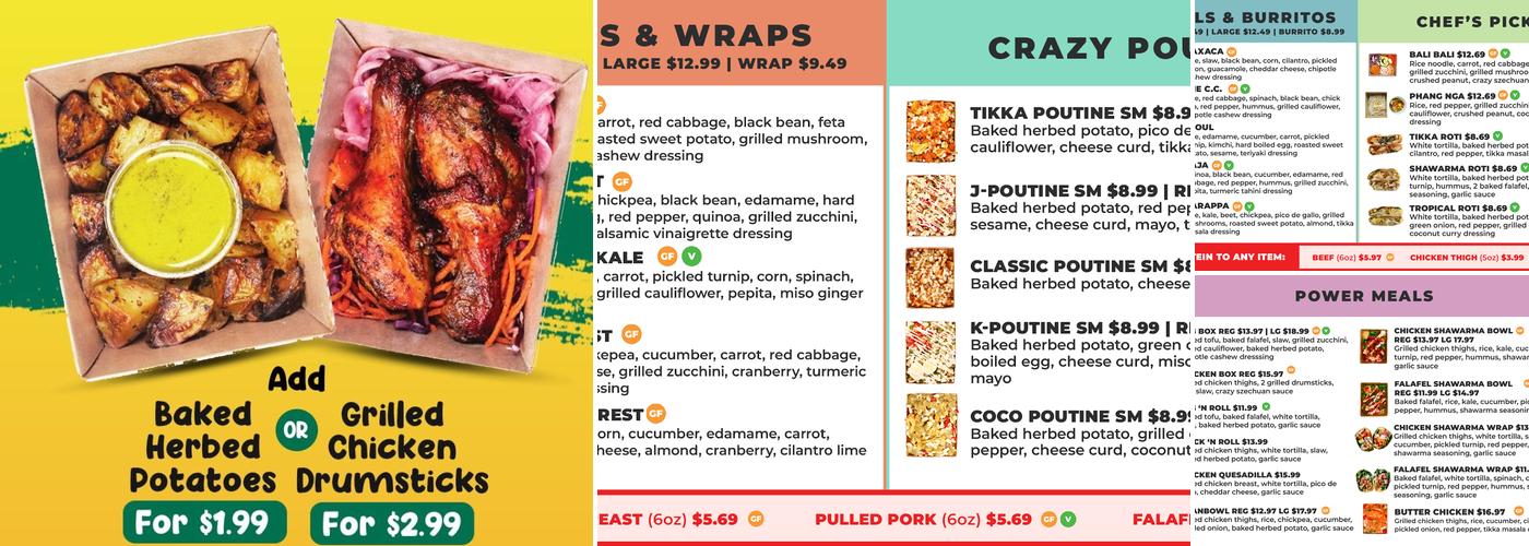 Crazy Carrot Menu