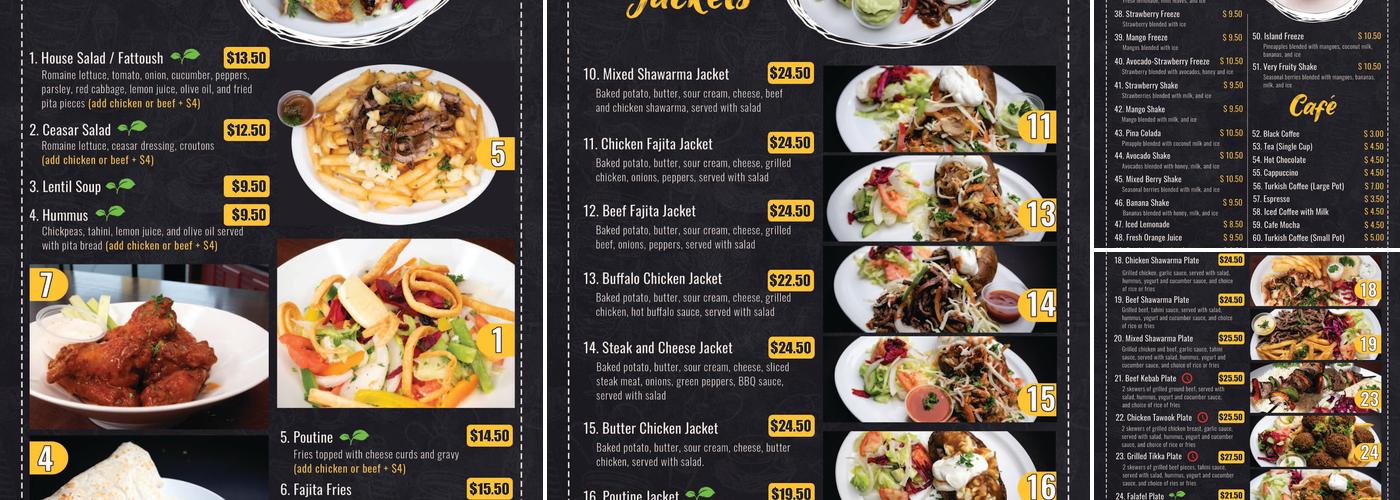 Potato Jackets Menu