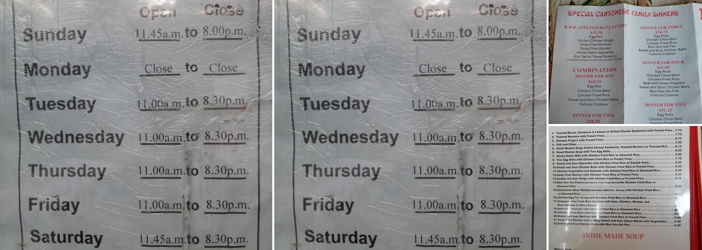 Maple Restaurant Menu